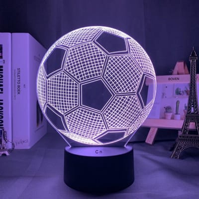 GELLDG LED-voetballamp - 3D-voetbalvorm - Werkt op USB/batterijen - Aanraakbediening - Inclusief afstandsbediening - Kamerdecoratie - LED-nachtlampje - Geschikt cadeau voor meisjes/jongens