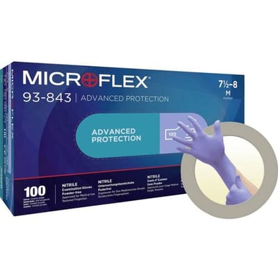 Ansell MICROFLEX 93843090 Wegwerphandschoen 100 stuk(s) Nitril Maat (handschoen): L, 8.5, 9 EN 21420:2020 ISO 11193