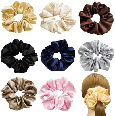 Cosensi - grote haarelastiekjes - elastische haarelastiekjes - zachte grip - 8 stuks - trendy kleuren - voor dames