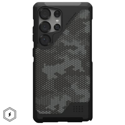 UAG Metropolis LT geschikt voor MagSafe Backcover geschikt voor Samsung Galaxy S25 Ultra - Micro Hex Camo Graphite