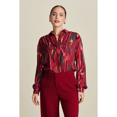 POM Amsterdam Blouse - Milly Woody Burgundy Red Größe: 34 | Blusen Outlet | Damen | Braun