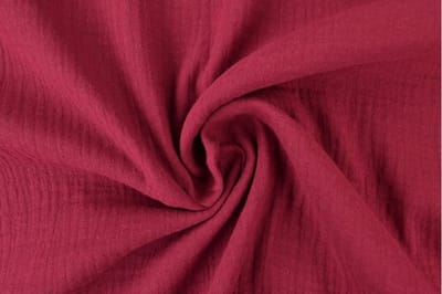 10 meter mousseline stof - Bordeaux rood - 135cm breed
