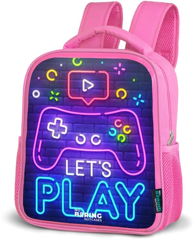 NoBoringSuitcases.com® - Rugzak roze - Schooltas meisjes - Neoncontroller tegen een bakstenen muur - Kinder rugtas meisje - Boekentas kind - Kinderrugzak voor school - Schoolrugzak