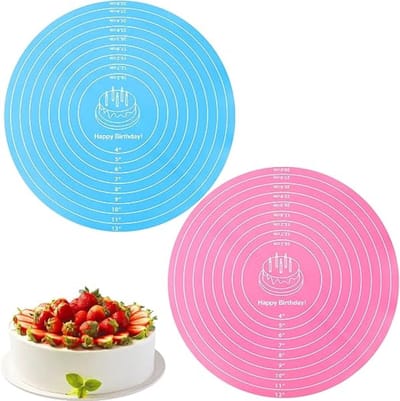 Siliconen Bakmat - Antislip Ronde Mat - 30cm - met maatverdeling - bakmat - Brood Bakken Mat - Hittebestendig - Deegmat - herbruikbare - ronde - Voor Kneden Rollen Kindermaatje