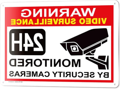 Bewakingsbord - Waarschuwingsbord Camera - Beveiliging Huis - Aluminium Bord - 35x25 cm - Zwart