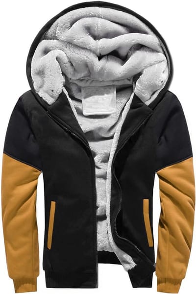 Heren Oversized Hoodie met Rits - Fleece Gevoerde Wintertrui met Capuchon