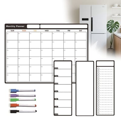 Gezinsplanner - Magnetisch Planbord - Weekplanner Whiteboard - Maand Planner - To Do Planner - Inclusief 5 Stiften - Visueel Tijdmanagement