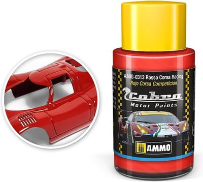 AMMO by Mig Jimenez Hobbyverf Acrylverf - MIG 0313 Cobra Motor Paints - Rosso Corsa Racing - Matt - Acryl - 30ml Verf potje - 30 ml