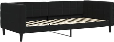 Slaapbank Fluweel - Logeerbed Bankbed - Ontspannen Zitten Slapen - 2-in-1 Functionaliteit - 90x200 cm - Zwart