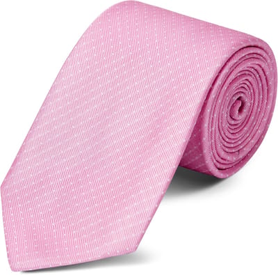Roze 8 cm Brede Zijden Stropdas met Polkadotmotief
