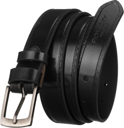 M LEDEREN RIEM WAS ZWART PLW-13 90 ZWART