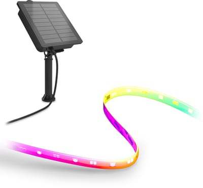Calex Vista Solar Ledstrip - 3 m - Gekleurd & Warm Wit Licht - Oplaadbaar met zonne-energie & USB-C - Waterdicht - met afstandsbediening - 2 Pack