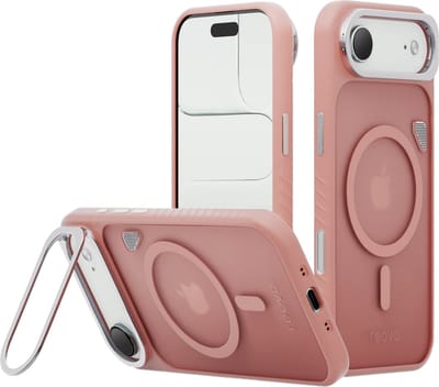 Reovo - Hoesje Geschikt voor iPhone 17 Air - Camera standaard - Geschikt voor MagSafe - Roze - anti-val technologie