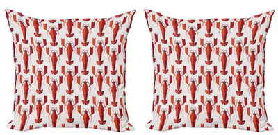 Abakuhaus – Kussenhoes Lobster – 40×40 cm – Wit Vermiljoen – 2-delig