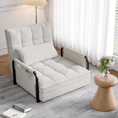 Slaapstoel - Zetel bed - Ontspannen slapen - Vijf standen rugleuning - 180 x 82 cm - Wit