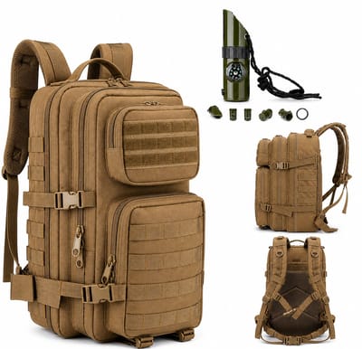 SMH LINE® Tactical Backpack - Militaire Rugzak - Sport Tas – 45 Liter - Waterdicht - Incl. 7in1 Survivalfluitje