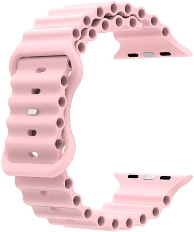 Siliconen bandje - geschikt voor Apple Watch series 1/2/3/4/5/6/7/8/9/10/11/ SE (1,2,3) / Ultra (1,2,3) met maat 44 mm / 45 mm / 46 mm / 49 mm - roe