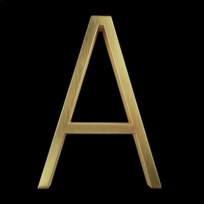 Huisnummer Goud 12,5 cm Letter A - Gouden Huisnummer - modern huisnummer 125 mm