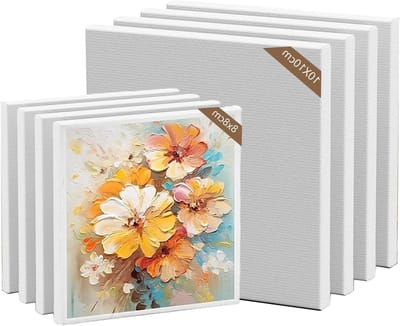 SnelShoppen - 8 Stuks Schilderdoeken voor Schilderen 8x8 cm en 10x10 cm, Mini Doeken voor Acrylverf, Perfect voor Beginners, Studenten, Kinderen en Ku