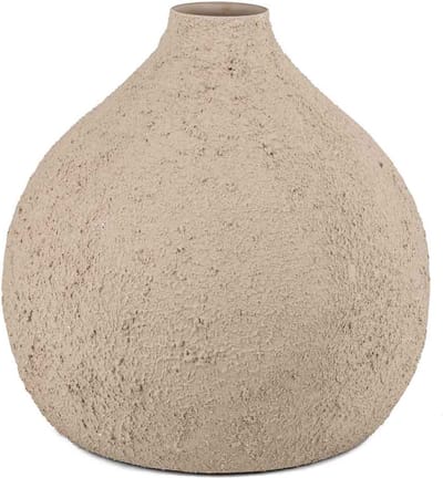 HomeBound by KY | Metalen vaas rough sand | 6,5x33,5x33cm | bloemenvaas metaal rough sand