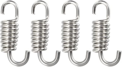 Dailygoods- Uitlaatpootveer Universele Pasvorm - 4 Stuks - Roestvrij Staal - Waterdicht - Corrosiebestendig - 43 mm Lengte - Uitlaatveer