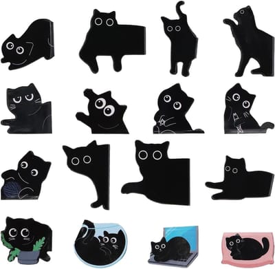 Schattige magnetische boekenleggers in 16-delige set voor kinderen, studenten en kattenliefhebbers - Creatief cadeau voor jongens, meisjes en docenten