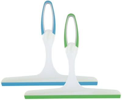 Dailygoods- Douchewisser 25 cm breed - Antislip rubberen blad - Ergonomisch handvat - 2 stuks - Wandhouder - Duurzaam materiaal - Raamwisser