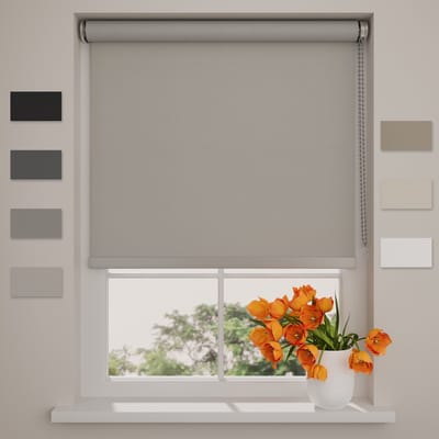 DTCH® Rolgordijn Verduisterend - Easy Royal - Licht Grijs - 50 x 190 cm - Rolgordijn zonder boren - Maten van 40 t/m 240 cm breed
