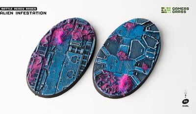 Alien Infestation Bases Pre-Painted (2x 90mm Oval )
