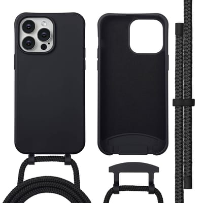 imoshion Hoesje - Geschikt voor iPhone 14 Pro Max - Color Backcover met afneembaar koord geschikt voor MagSafe - Zwart