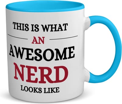 Akyol - an awesome nerd koffiemok - theemok - blauw - Nerd - echte nerds - school - verjaardagscadeau - kado - gift - 350 ML inhoud