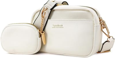 Trendy Dames Schoudertas met Verstelbare Breed Schouderband en Verwijderbare Mini Tas voor Dagelijks Gebruik