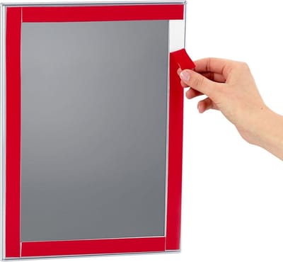 Kliklijst 25mm zelfklevend A1 aluminium zilver – wissellijst – posterlijst