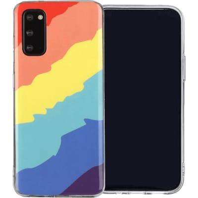 Mocaa Samsung Galaxy S20 FE Beschermhoesje Regenboog Design  Meerkleurig