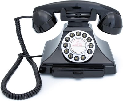 GPO 1929SPUSHBLA - Telefoon Carrington klassiek bakeliet jaren ’20, druktoetsen, zwart