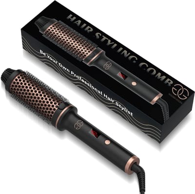 Golden Goods Krulborstel 3 in 1 - Keramische Stijlborstel - Warmteborstel 38 mm - Blowout Magic Brush met Ionentechnologie - Thermal Brush - Volume & Krullen
