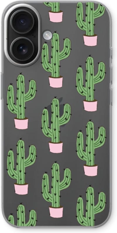 Case Company® - Hoesje geschikt voor iPhone 16 hoesje - Cactus Lover - Soft Cover Telefoonhoesje - Bescherming aan alle Kanten en Schermrand