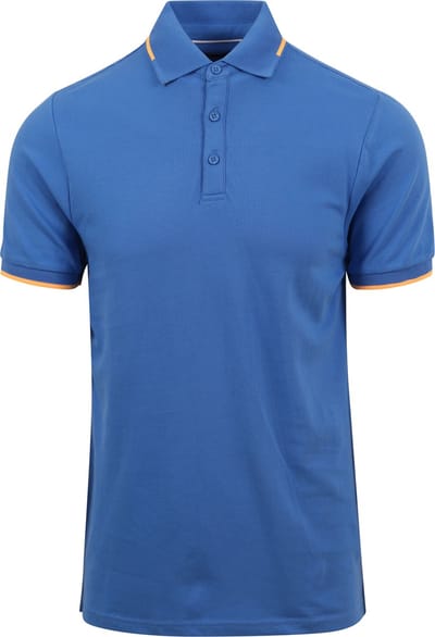 Suitable Fluo B Polo Blauw - Maat M - Heren - Polo shirt Heren met Korte mouw