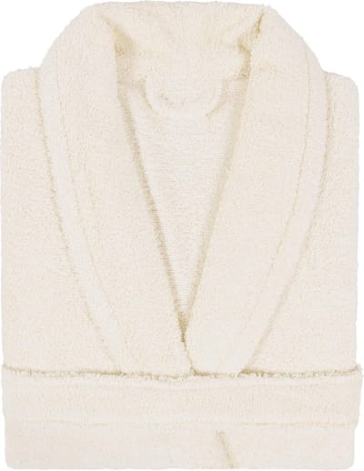 Badjas Badstof met Shawlkraag Uni Alpha Ecru Maat S - 1 stuks