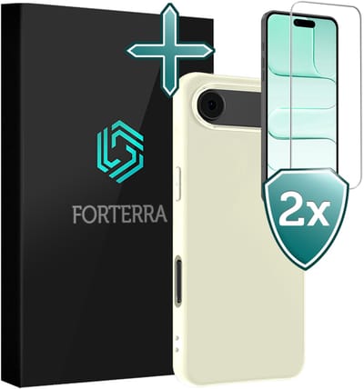 Hoesje Met 2x Screenprotector - Geschikt voor Apple iPhone Air - Sterk & Shockproof - Telefoon Hoes - Back Cover - Siliconen Case - Wit