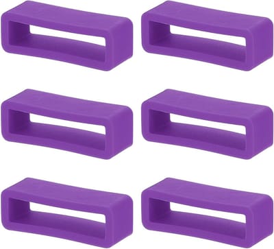 6 Stuks Horlogebandhouderlus, 20 mm Siliconen Vervangende Bevestigingsringen voor Horlogeband, Paars en Duurzaam Design