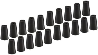 Set van 20 Conische Rubber Stoppen met Gat, Hoge Temperatuurbestendigheid voor Laboratoria en Industrie (Zwart 10mm tot 15mm)