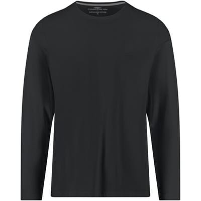 Fynch-Hatton T-Shirt O-Neck Long Sleeve Uni Color Cotton Zwart / male