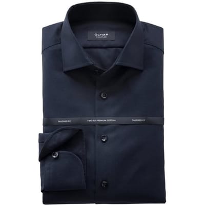 Olymp Signature Overhemd Twill Donkerblauw (navy) - Maat 39 - Heren - Overhemden Formeel