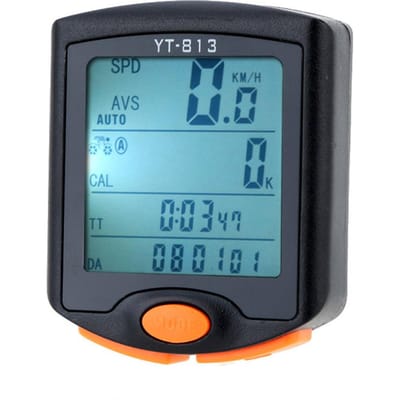 Draadloze Fiets Fiets Fiets Digitale Computer Kilometerteller Snelheidsmeter Stopwatch Thermometer Nachtlampje Achtergrondverlichting Verlicht zwart