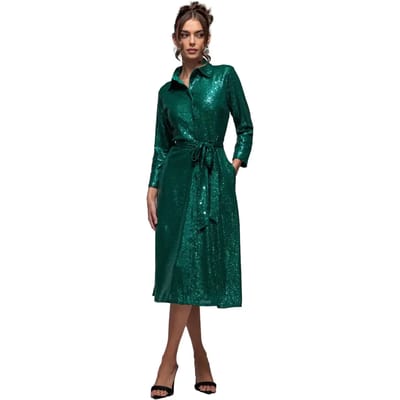 Glittering shirt jurk voor dames Goddiva