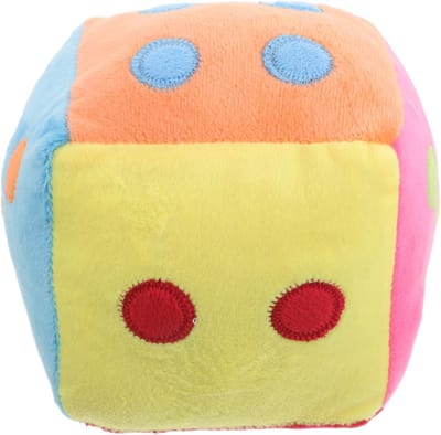 Pluche Dobbelkussen - Zacht Speelgoed - Spelletjes en Decoratie - Grote Knuffel Dobbelsteen - 13x13x13 cm - Multicolor