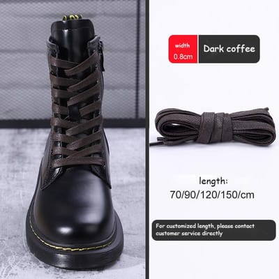1 Paar Gewaxt Katoenen Schoenveters Platte Waterdichte Schoenveters Unisex Laarzen Casual Sneakerschoenveters Leren Veters Schoenenaccessoires 70cm donkere koffiekleur
