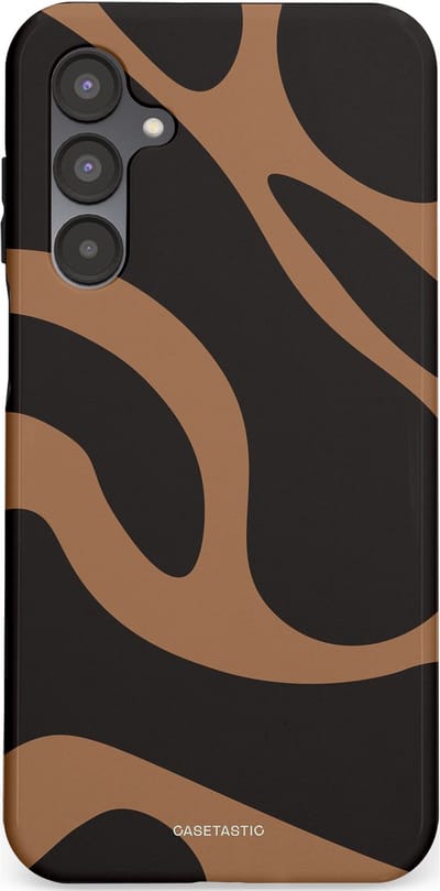 Casetastic Hoesje Geschikt voor Samsung A16 - Stijlvolle Beschermende Duo-layer Case - Chocolade Golven