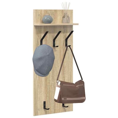 vidaXL - Wandgemonteerde - kapstok - Muurmontage - Sonoma - Eik - 40 - x - 10 - x - 90 - cm